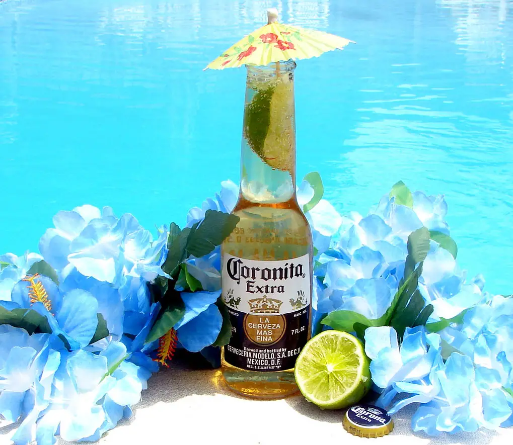 Corona Beer With Flowers