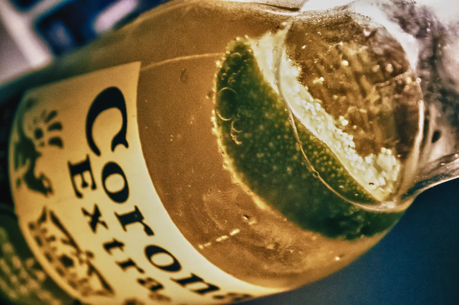 Lime In Corona Beer Horizontal Close-up